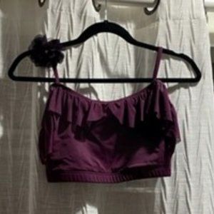 Balera Small Adult Two Piece Lyrical Costume with Hair Piece - Burgundy